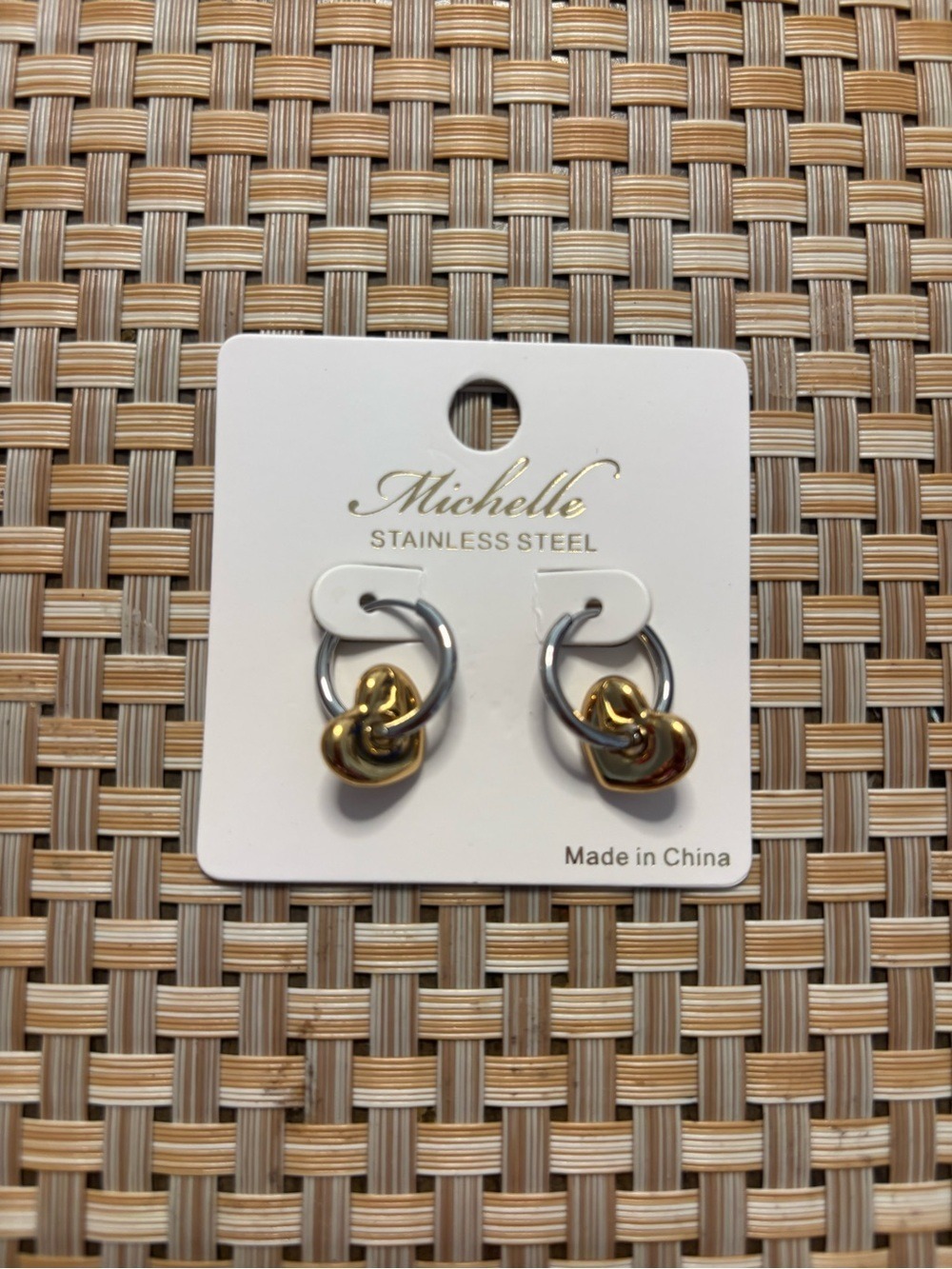 Michele Two-Tone Knot Hoop Earrings in Silver & Gold